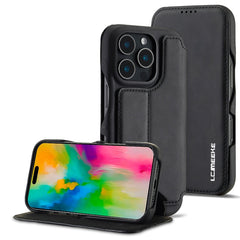 LC.IMEEKE Hon Ancient Series Flip Leather Phone Case, For iPhone 16 Pro Max, For iPhone 16 Pro, For iPhone 16 Plus, For iPhone 16