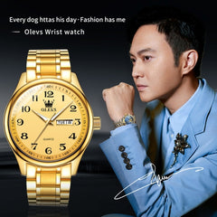 OLEVS 5567 Men Steel Strap Waterproof Quartz Watch, 5567 Men