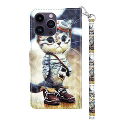 3D Painted Leather Phone Case, For iPhone 15 Pro Max, For iPhone 15 Pro