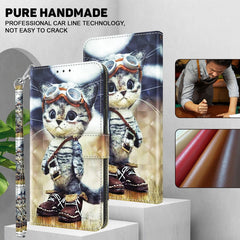 3D Painted Leather Phone Case, For iPhone 16 Plus, For iPhone 16