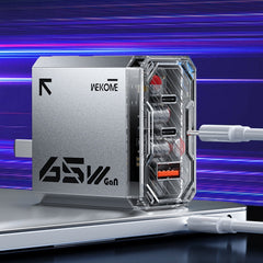 WK WP-U156 Pioneer Series 65W USB+Dual USB-C/Type-C GaN Charger, WP-U156