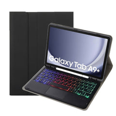 A09B-AS Candy Color Touch Backlight Bluetooth Keyboard Leather Tablet Case with Pen Holder, A09B-AS