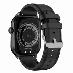 2.01 inch Leather Strap Bluetooth Call Smart Watch Support Heart Rate Monitoring / Non-invasive Blood Sugar, Leather Strap Black, Leather Strap Brown