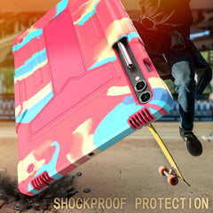 T Holder Robot Silicone Hybrid PC Tablet Case, For Samsung Galaxy Tab S9 FE+ / S9+, For Samsung Galaxy Tab S9 FE / S9, For Samsung Galaxy Tab A9+, For Samsung Galaxy Tab A9