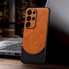 SULADA Stitching Leather MagSafe Magnetic Phone Case, For Samsung Galaxy S24 Ultra 5G, For Samsung Galaxy S24+ 5G, For Samsung Galaxy S24 5G