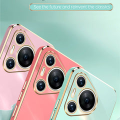 XINLI Straight 6D Plating Gold Edge TPU Phone Case, For Huawei Pura 70