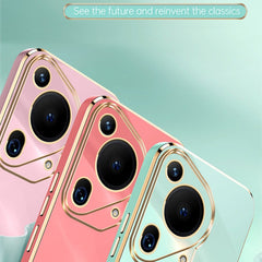 XINLI Straight 6D Plating Gold Edge TPU Phone Case, For Huawei Pura 70 Ultra, For Huawei Nova 12 SE, For Huawei Pura 70 Pro / Pura 70 Pro+