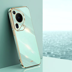 XINLI Straight 6D Plating Gold Edge TPU Phone Case, For Huawei Pura 70 Ultra, For Huawei Nova 12 SE, For Huawei Pura 70 Pro / Pura 70 Pro+