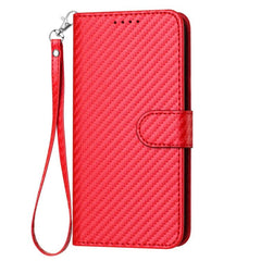 YX0070 Carbon Fiber Buckle Leather Phone Case with Lanyard, For iPhone 17, For iPhone Air, For iPhone 16 Pro Max