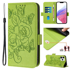 Embossed Rose RFID Anti-theft Leather Phone Case, For iPhone 11 Pro Max, For iPhone 11, For iPhone 11 Pro, For iPhone XS / X