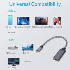 Type-C to HDMI 4K HD Projection Conversion Cable, Type-C to HDMI 4K