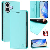 RC01 Dual-Folded Magnetic Suction RFID Leather Phone Case, For iPhone 17, For iPhone Air, For iPhone 16 Pro Max