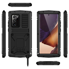 Shockproof Waterproof Dust-proof Metal + Silicone Protective Case with Holder, For Samsung Galaxy Note 20 Ultra, For Samsung Galaxy Note 20