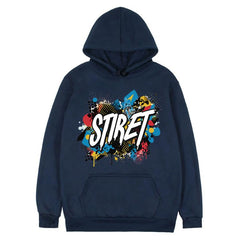 Alphabet Printed Fleece Hooded Sweatshirt Print On Your Demand, XXXL
