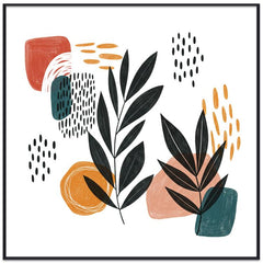 Abstract Leaves Decorative Painting with PS Frame Print On Your Demand, 15x20cm, 20x20cm, 30x30cm, 40x40cm, 50x50cm, 60x60cm, 70x70cm, 80x80cm, 90x90cm