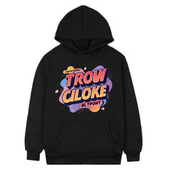 Orange Alphabet Printed Fleece Hooded Sweatshirt Print On Your Demand, XS, S, M, L, XL, XXL, XXXL