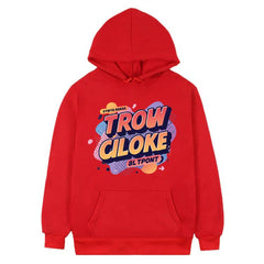 Orange Alphabet Printed Fleece Hooded Sweatshirt Print On Your Demand, XS, S, M, L, XL, XXL, XXXL