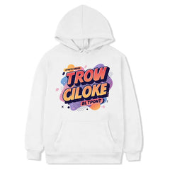 Orange Alphabet Printed Fleece Hooded Sweatshirt Print On Your Demand, XS, S, M, L, XL, XXL, XXXL