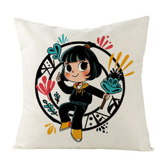 Girl Printed Sofa Pillow Case No Core Print On Your Demand, 50x50cm, 60x60cm