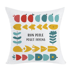 River Fish Printed Sofa Pillow With Core Print On Your Demand, 50x50cm, 60x60cm