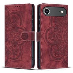 Mandala Embossed Retro Frosted Leather Phone Case, For iPhone Air, For iPhone 16 Pro Max, For iPhone 16 Pro, For iPhone 16 Plus