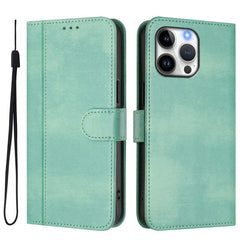 Line Splicing Buckle Retro Leather Phone Case, For iPhone 16 Pro, For iPhone 16 Plus, For iPhone 16