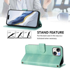 Line Splicing Buckle Retro Leather Phone Case, For iPhone 15, For iPhone 14 Plus, For iPhone 14 / 13