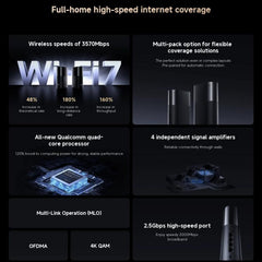 Xiaomi Whole Home Router BE3600 Pro WiFi 7 Bluetooth Mesh Gateway 2.5G Port Dual Band, BE3600 Pro