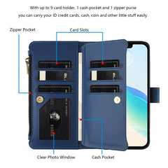 Magnetic Closure 9 Card Slots Zipper Leather Case with Hand Strap, For iPhone 11 Pro Max, For iPhone 11, For iPhone 11 Pro, For iPhone XS / X