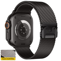 xDfind Umbrella Buckle Think Mesh Milanese Stainless Steel Watch Band, For Apple Watch 46mm / 49mm / 45mm / 44mm Think Mesh