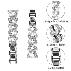xDfind Small Twist Diamond Metal Watch Band, 20mm For Huawei Watch GT4 / GT3 / GT2, 20mm, 20mm For COROS APEX 2 42mm / PACE 2, 20mm For Xiaomi Mibro Air / Mibro Lite, 20mm For Honor Watch SE / Magic Watch2 42mm