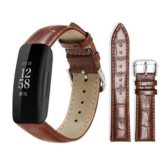 xDfind Bamboo Texture Pin Buckle Leather Watch Band, For Fitbit Inspire 2 / Ace 3 14mm, For Fitbit Versa 2/Versa/Versa Lite/Blaze 22mm, For Fitbit Charge 4 / 3 18mm