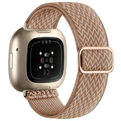 xDfind Wavy Nylon Braided Stretch Watch Band with Adjustment Buckle, For Fitbit Versa 4 / 3 / Sense2 / 1