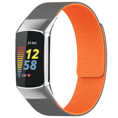 xDfind Litchi Texture Magnetic Silicone Watch Band, For Fitbit Charge 5 / Charge 6, For Fitbit Versa 4/Versa3/Sense2/Sense