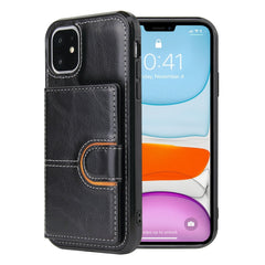 PU + TPU + PC Shockproof Back Cover Case with Card Slot & Holder, For iPhone 12 / 12 Pro, For iPhone 12 Pro Max, For iPhone XS / X, For iPhone XR