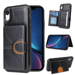 PU + TPU + PC Shockproof Back Cover Case with Card Slot & Holder, For iPhone XS Max