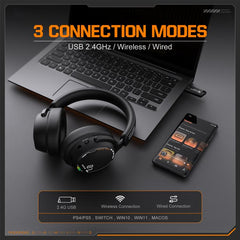 ONIKUMA GT886 Tri-mode Bluetooth 2.4G Wired E-sports Game Headset, GT886