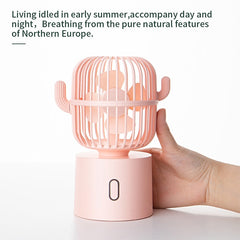 F6 Cactus Portable Mini Fan USB Shaking Head Handheld Desk Electric Fan