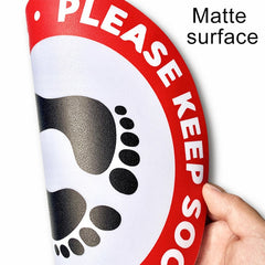Self-adhesive Waterproof PVC Epidemic Prevention Social Distance Floor Stickers, Length:24cm, Length:24cm