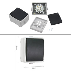 IP44 Waterproof Kitchen Bathroom Single Control Switch, EU Plug