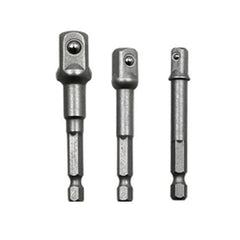 3 PCS/Set Socket Bit Extension Bar Hex Shank Adapter Drill Nut Driver Power Drill Bit(1/4, 3/8, 1/2 inch), Length:65-73mm, 3 PCS/Set Length:65-73mm