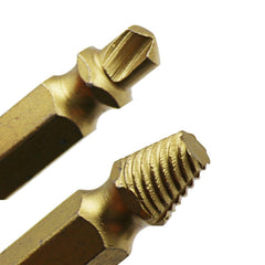 4 in 1 Screw Extractor Drill Bits Tool Broken Bolt Remover(1#, 2#, 3#, 4#), with Plastic Case, Gold s2, Gold 4341, 4341, s2