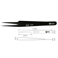 BEST BST-17C Newest Extra Long Precision Stainless Steel Eyelash Extension Volume Tweezers, BST-17C