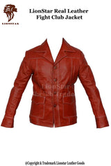 Men's Fight Club Tyler Durden Black & Red Sheepskin Jacket | Premium Leather | Iconic Movie Style