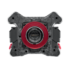 Simagic NEO X Hub modular DIY steering wheel button hub attached to a racing wheel for simulation racing setups.