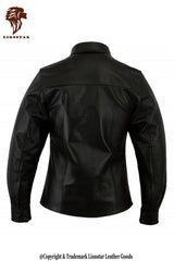 Men's Sheepskin Leather Shacket | Premium Button-Up Shirt Jacket | Casual Smart Style