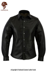 Men's Sheepskin Leather Shacket | Premium Button-Up Shirt Jacket | Casual Smart Style