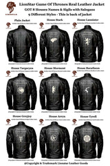 Men's Game of Thrones Sigil Leather Jacket | Sheepskin Biker Style | Premium Quality