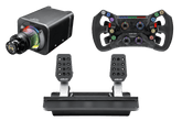 Simagic GT NEO Hub with Alpha EVO 9nm wheel base and P500-2 dual-sensor 2-pedal set for racing simulation gaming.