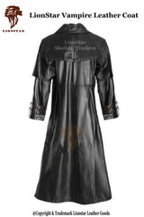 Men's Vampire Leather Coat | Premium Cowhide | Full Length | Gothic Dark Style